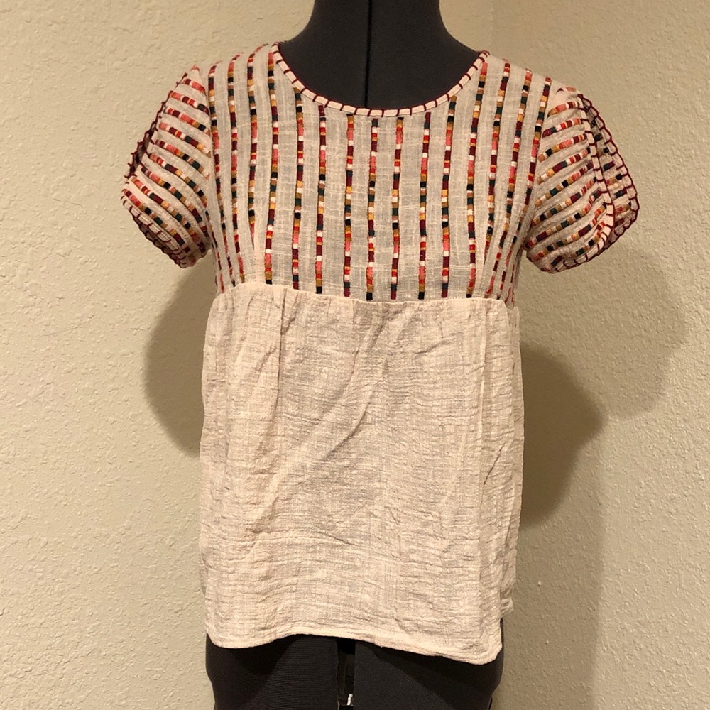 THML Embroidered Stripe Top